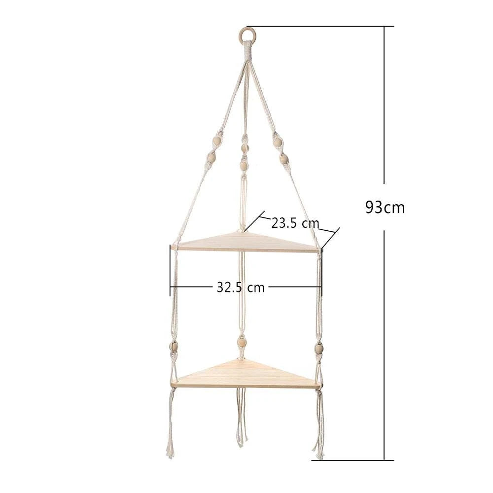Shelf Wood Triangle Corner Wall Decor