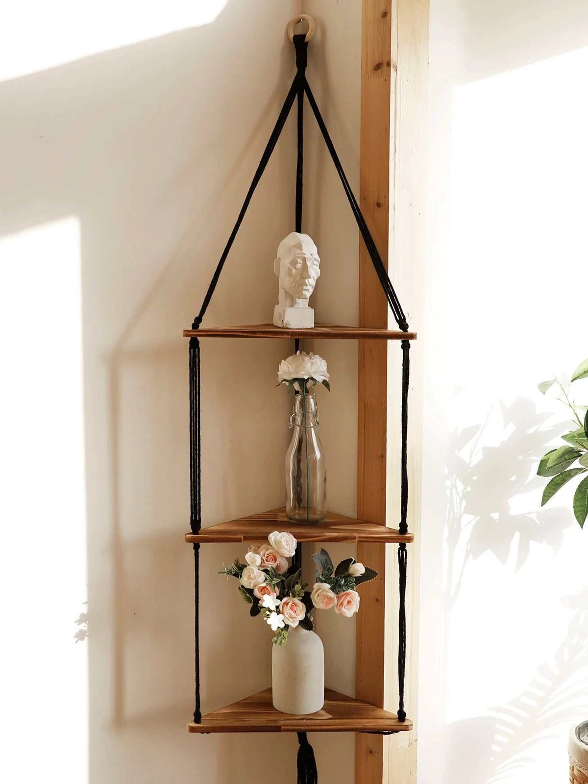 Shelf Wood Triangle Corner Wall Decor
