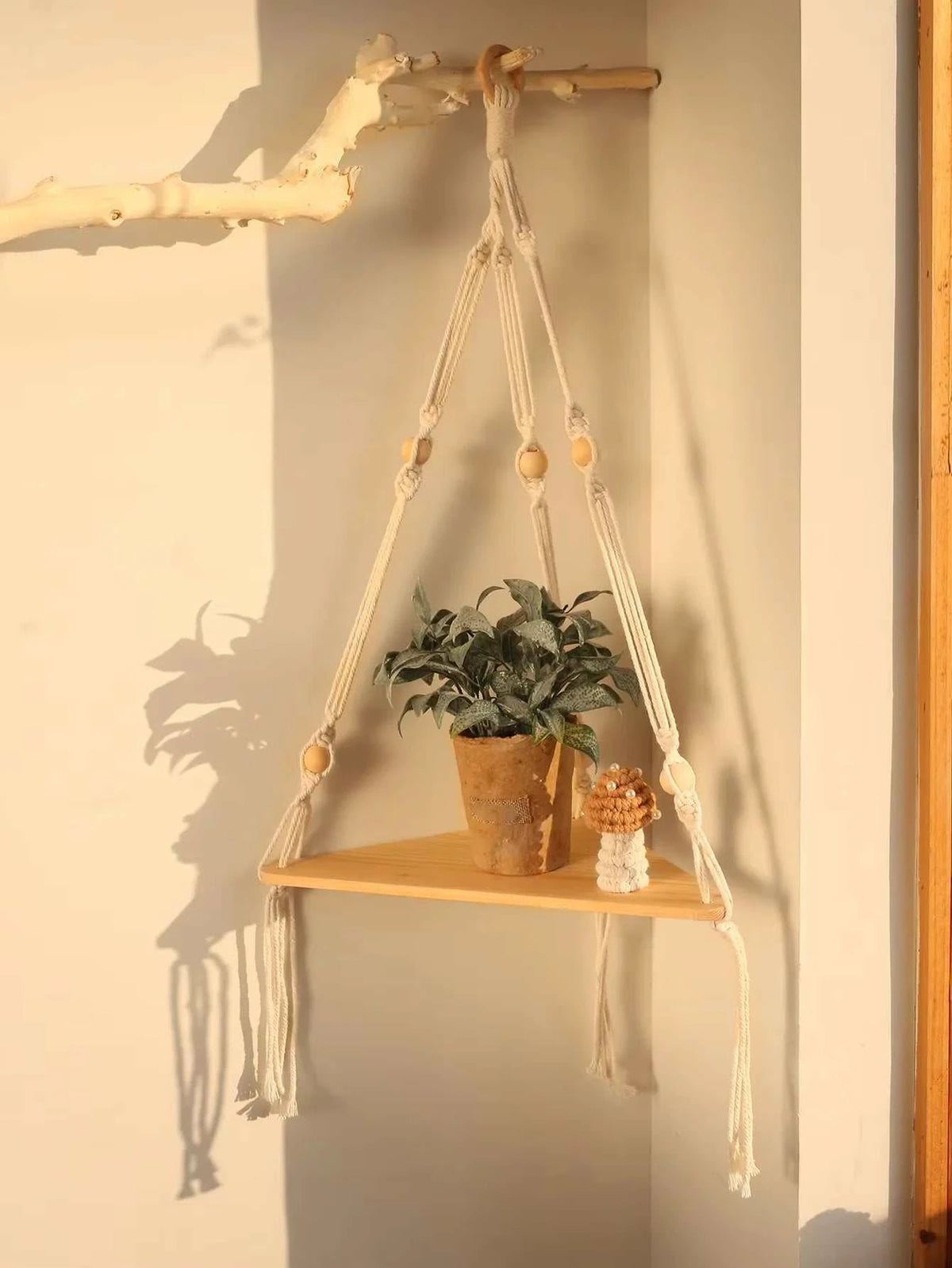Shelf Wood Triangle Corner Wall Decor
