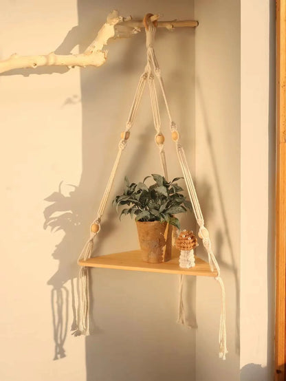 Shelf Wood Triangle Corner Wall Decor