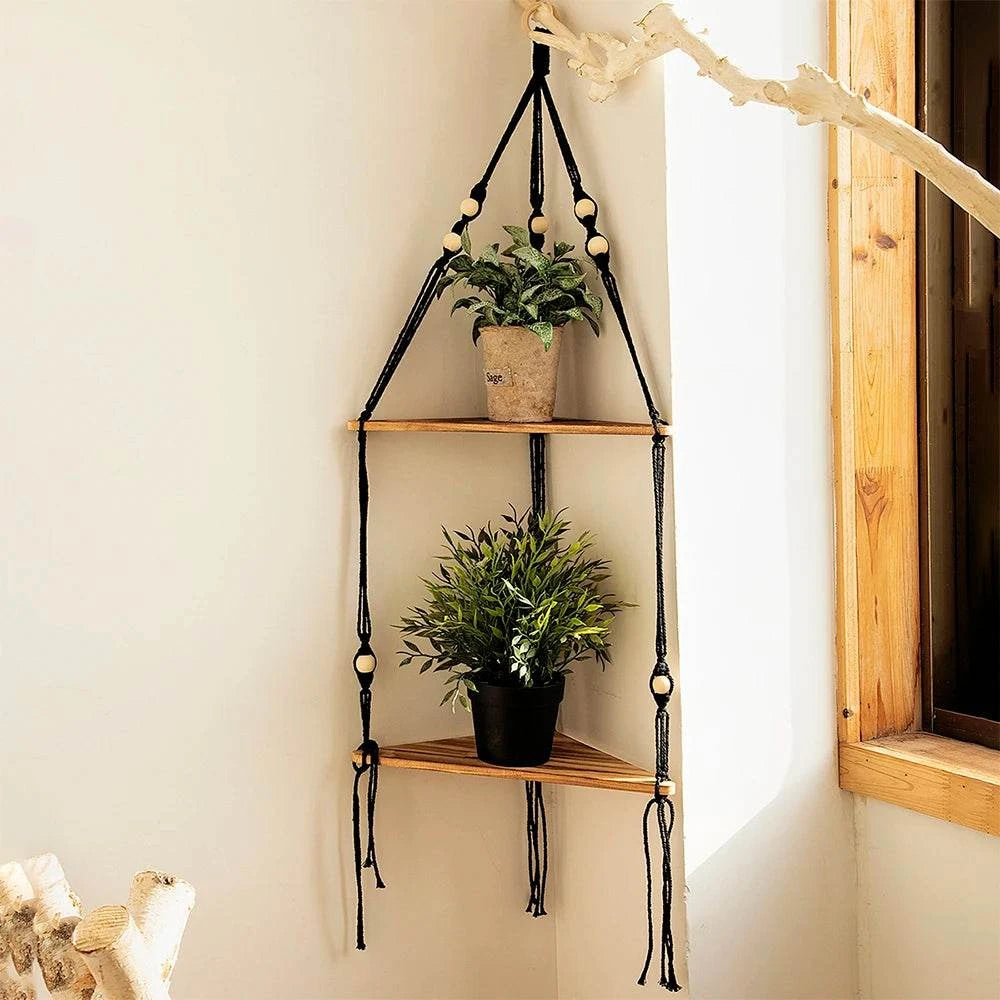 Shelf Wood Triangle Corner Wall Decor