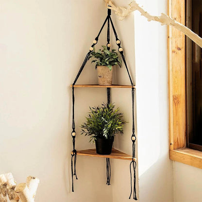 Shelf Wood Triangle Corner Wall Decor