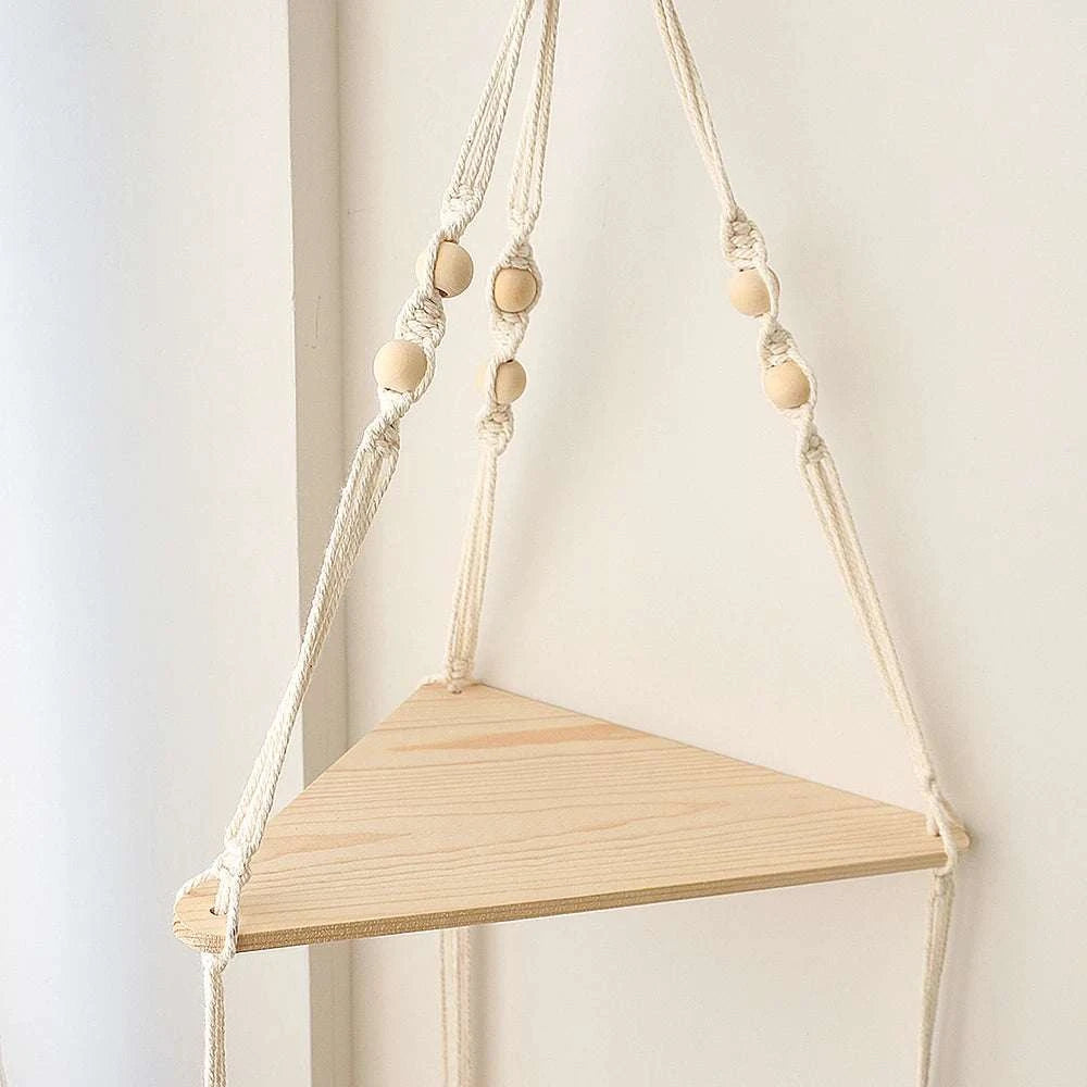 Shelf Wood Triangle Corner Wall Decor