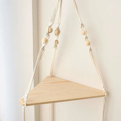 Shelf Wood Triangle Corner Wall Decor