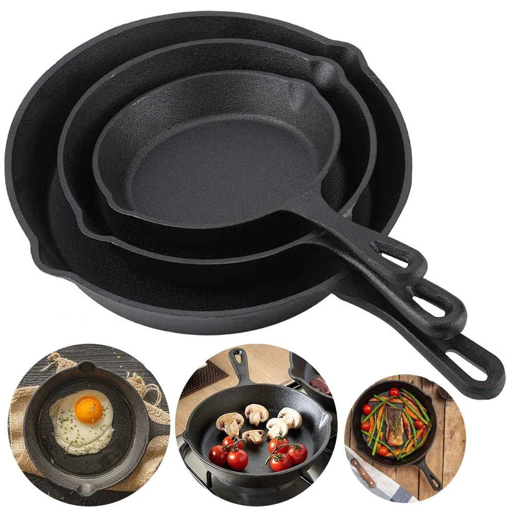 163pc Cast Iron Uncoated Cooking Pan