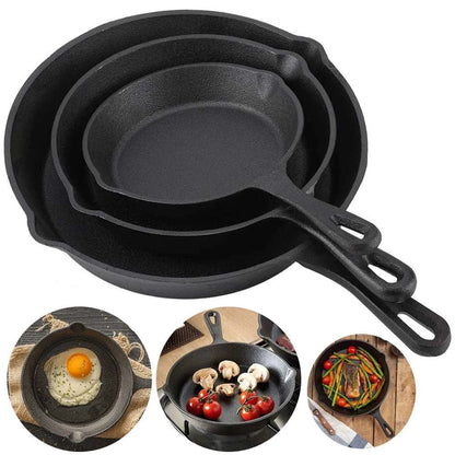 163pc Cast Iron Uncoated Cooking Pan
