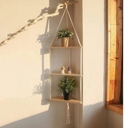 Shelf Wood Triangle Corner Wall Decor