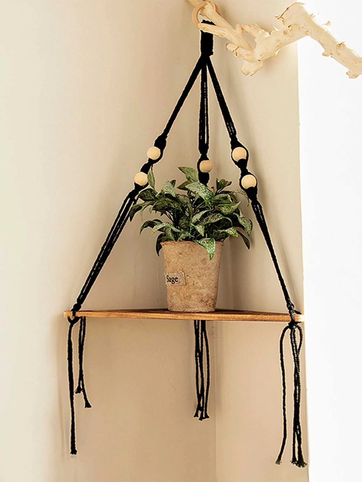 Shelf Wood Triangle Corner Wall Decor