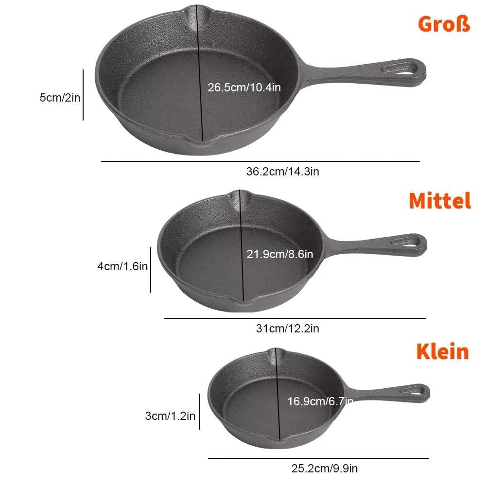 163pc Cast Iron Uncoated Cooking Pan