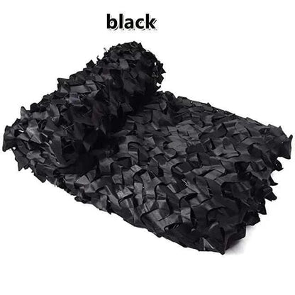 Premium Camouflage Netting in black with a lightweight, textured design made from durable, weather-resistant material