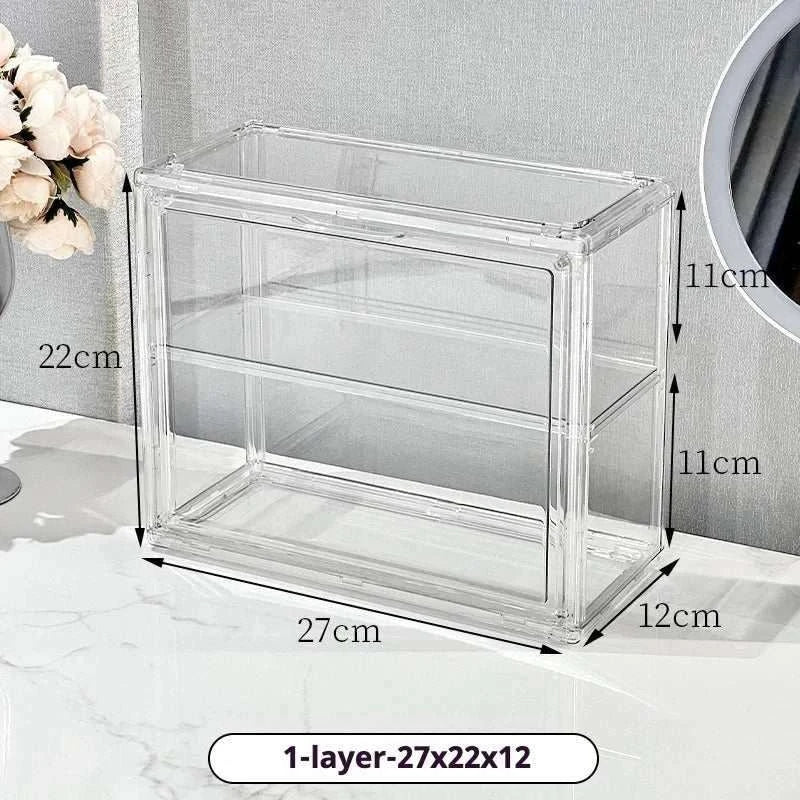Transparent Acrylic Organizer clear acrylic storage box with two compartments and compact sleek design for organizing essentials