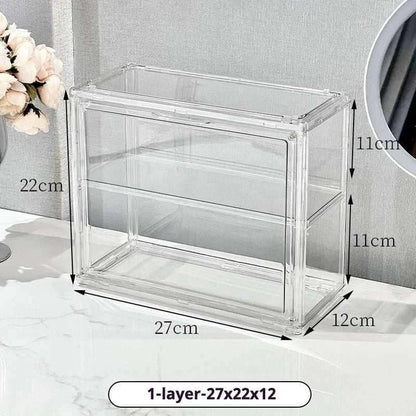 Transparent Acrylic Organizer clear acrylic storage box with two compartments and compact sleek design for organizing essentials